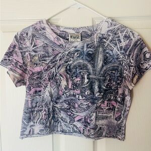 Y2K PINK CROPPED SHIRT